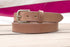 Antique Brass Slider English Point Tip Buck Brown Leather Belt